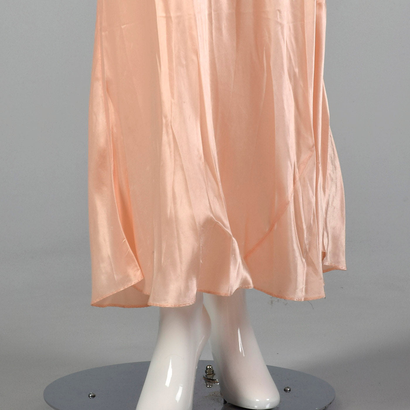 1930s Pink Satin Nightgown with Keyhole Bust