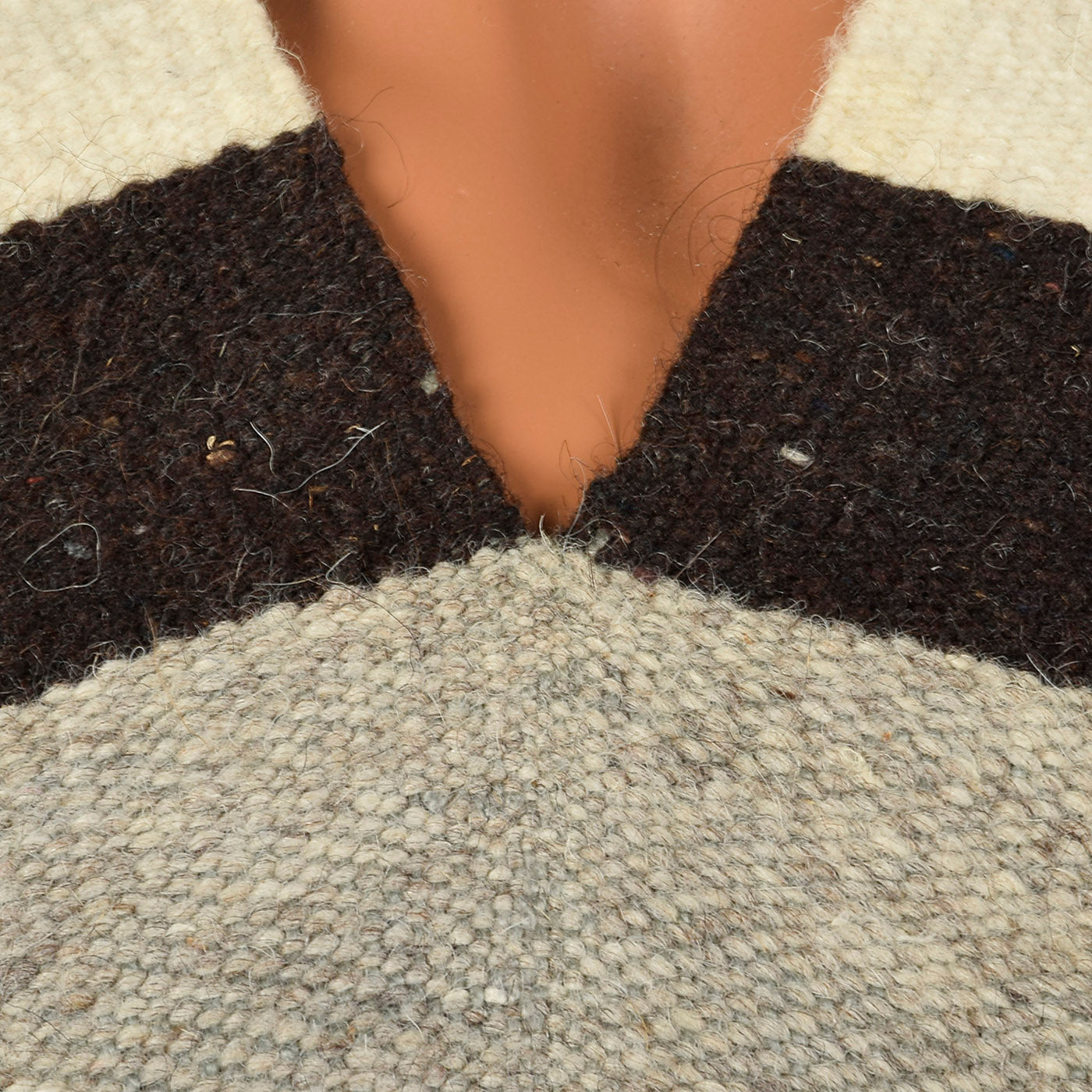 1970s Mens Mexican Wool Blanket Poncho