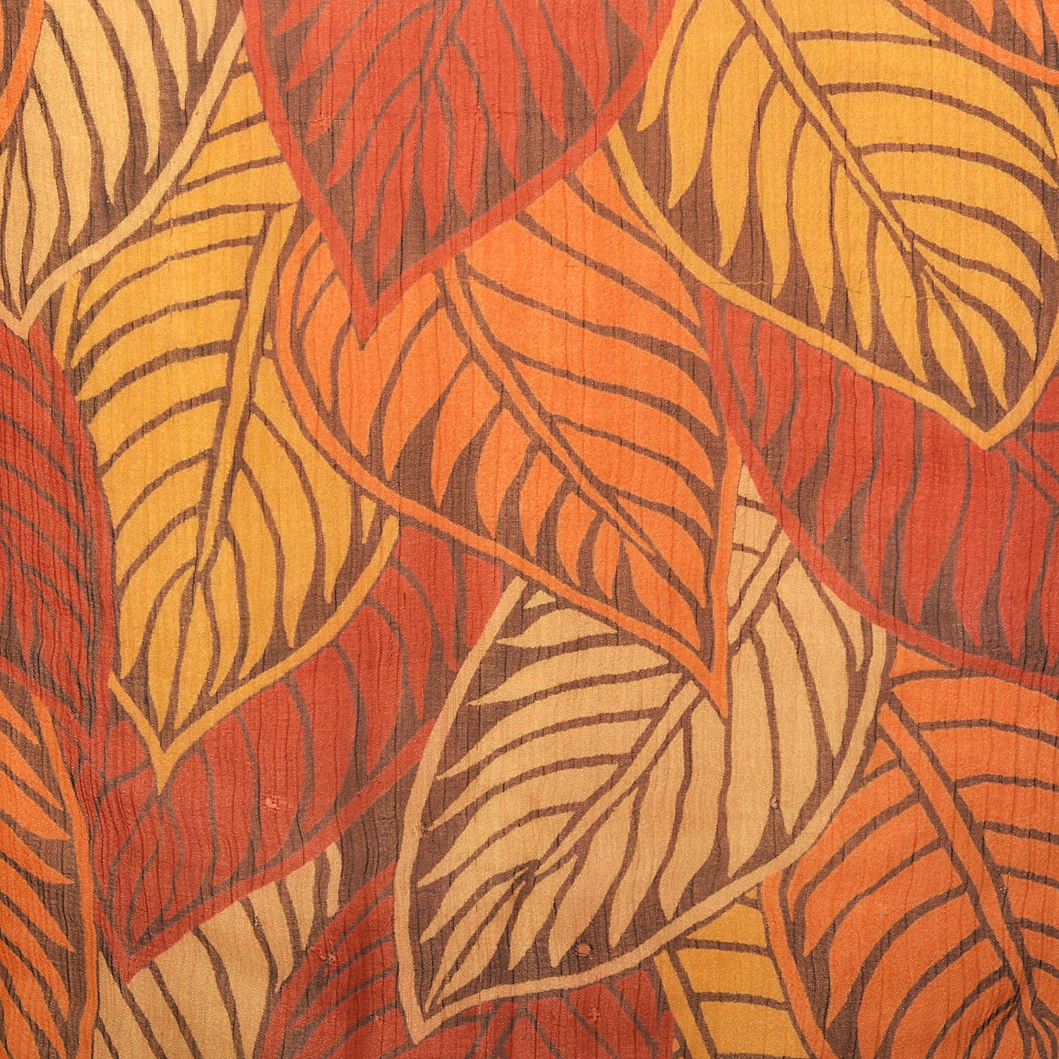 Small 1920s Silk Crepe Print Dress Novelty Leaf Print Flowy Handkerchief Hem Drop Waist