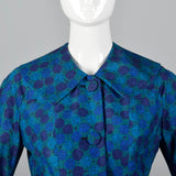 1950s Skirt Suit in a Beautiful Blue Print