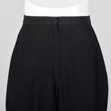 1980s Donna Karan Textured Black Pants with Tapered Leg