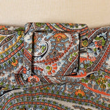 1950s Glitter Paisley Print Full Circle Skirt