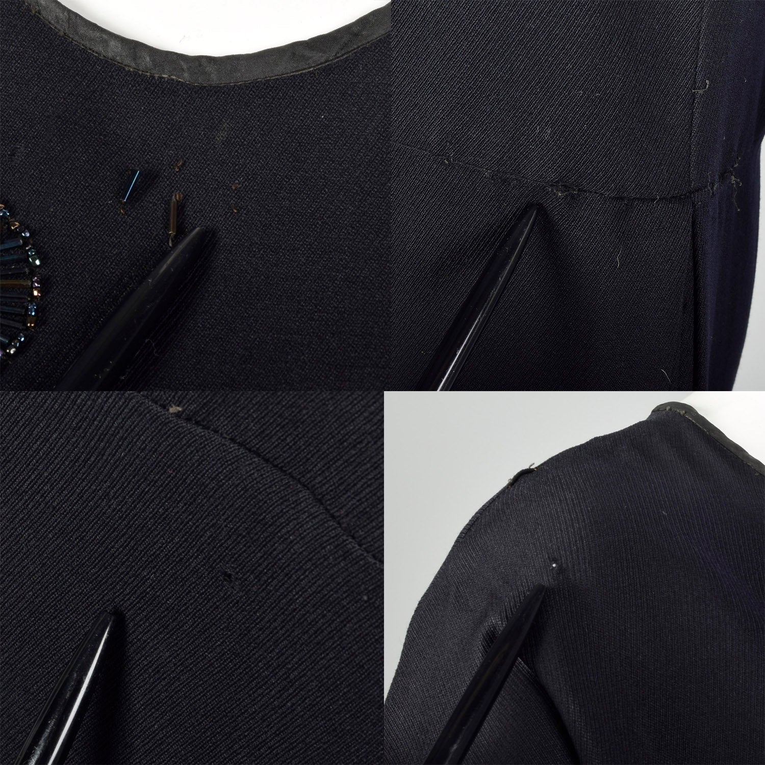 XS 1920s Black Beaded Dress