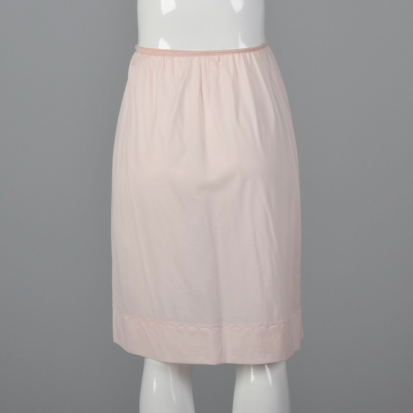 1950s Pastel Pink Half Slip with Lace and Soutache