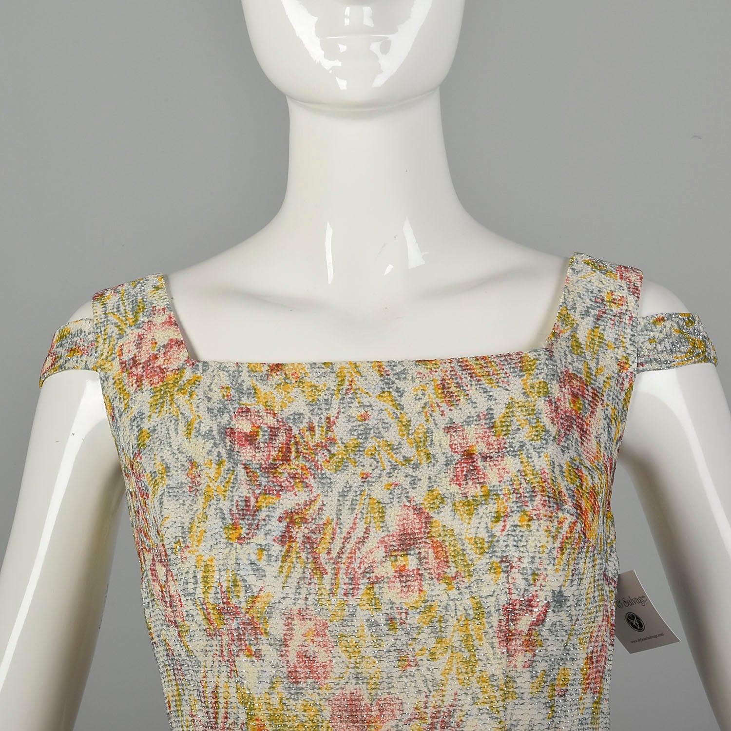 Small 1960s Shayne of Miami Floral Lurex Cocktail Dress
