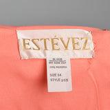1970s Estevez Evening Dress with Float Cape Shoulders