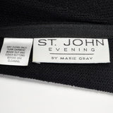1980s St John Evening Long Black Knit Formal Dress with Gold Sequin Design