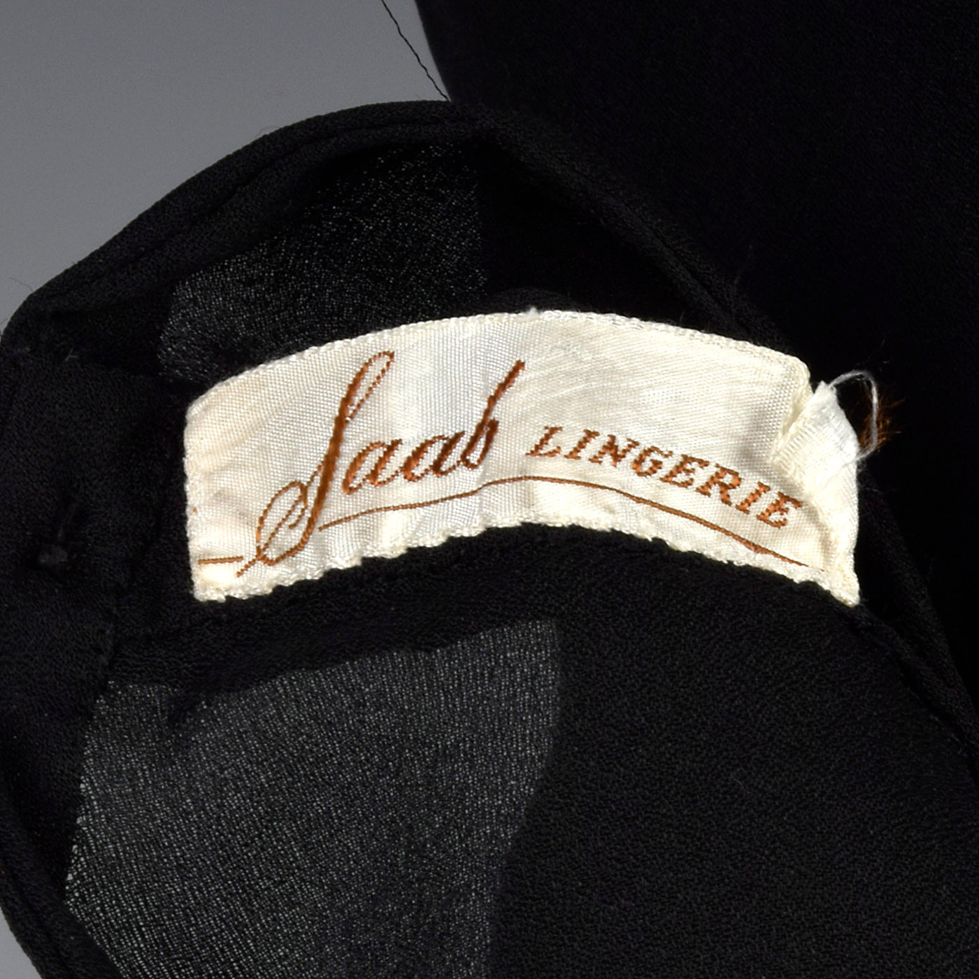 1940s Black Half Slip with Scalloped Sheer Lace Hem