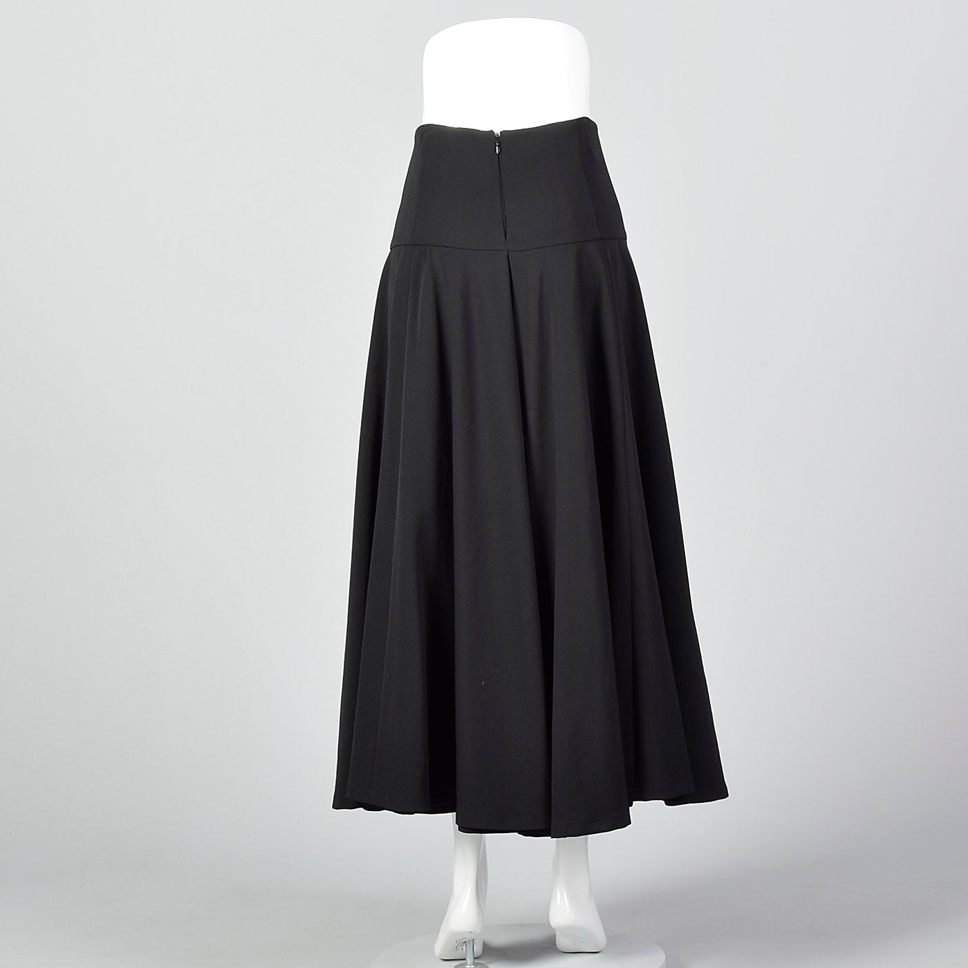 2010s Yohji Yamamoto Black Full Circle Skirt with High Waist