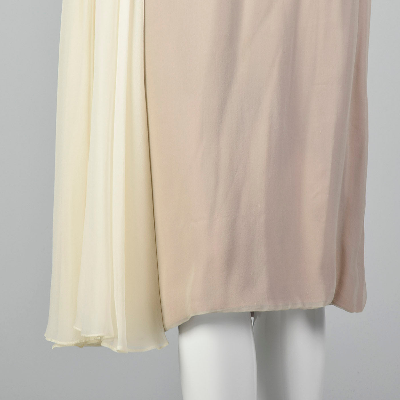 1950s Three Color Cocktail Dress in Silk Chiffon