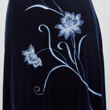 1990s Blue Velvet Evening Dress