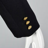 1960s Black Military Inspired Skirt Suit