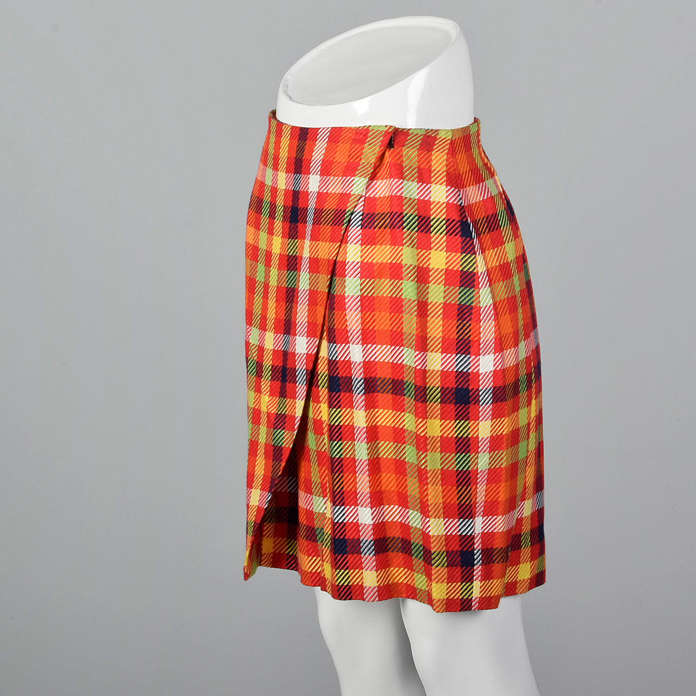 1990s Emanuel Ungaro Plaid Wrap Skirt