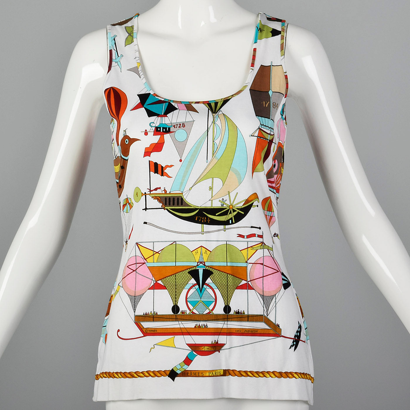 2000s Hermes Airship Print Tank Top