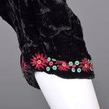 1930s Velvet Dress with Beading and Embroidery Trim