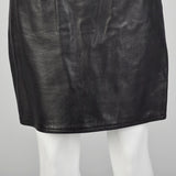 XS Black Leather Mini Skirt