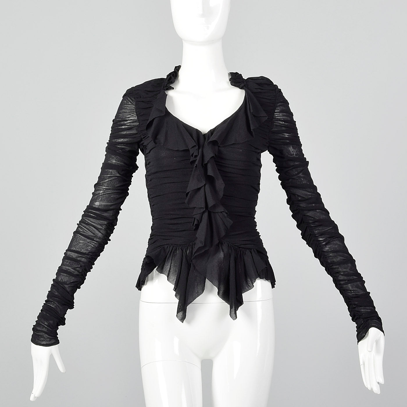 2000s Casadei Black Ruched Top
