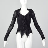 2000s Casadei Black Ruched Top