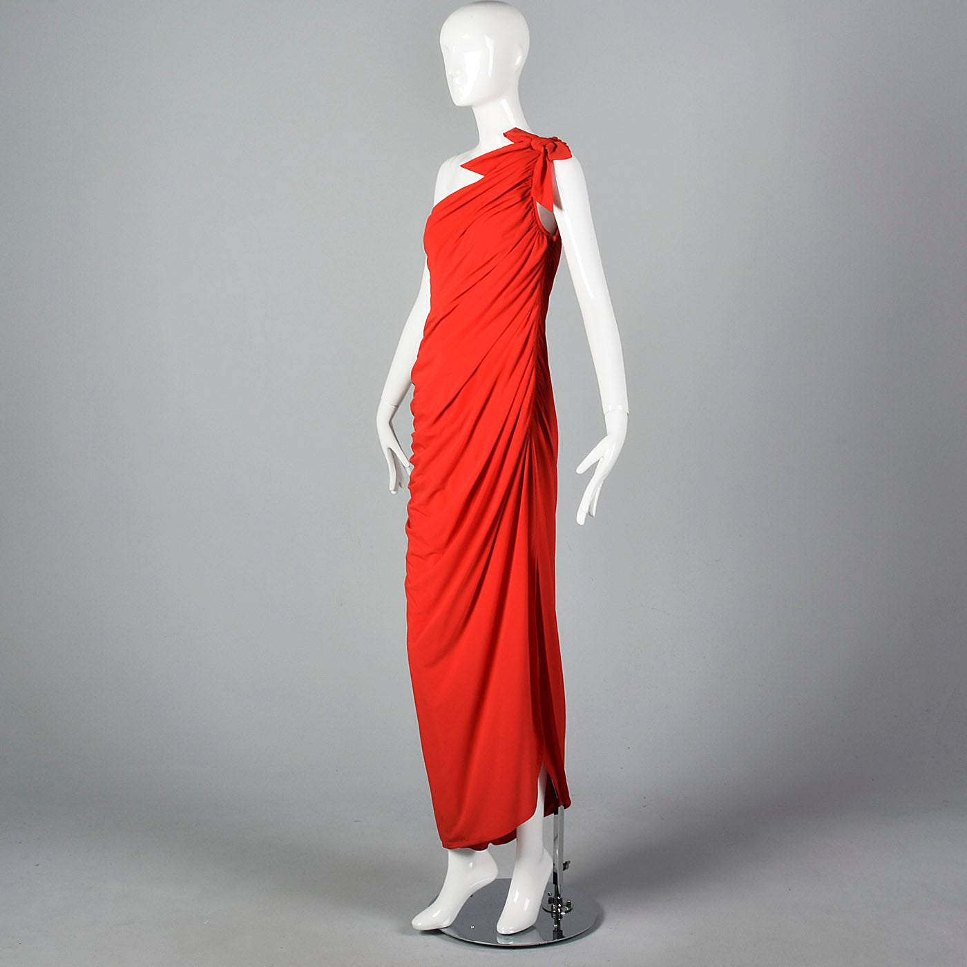 1980s Saks Fifth Avenue Red Bias Cut Dress