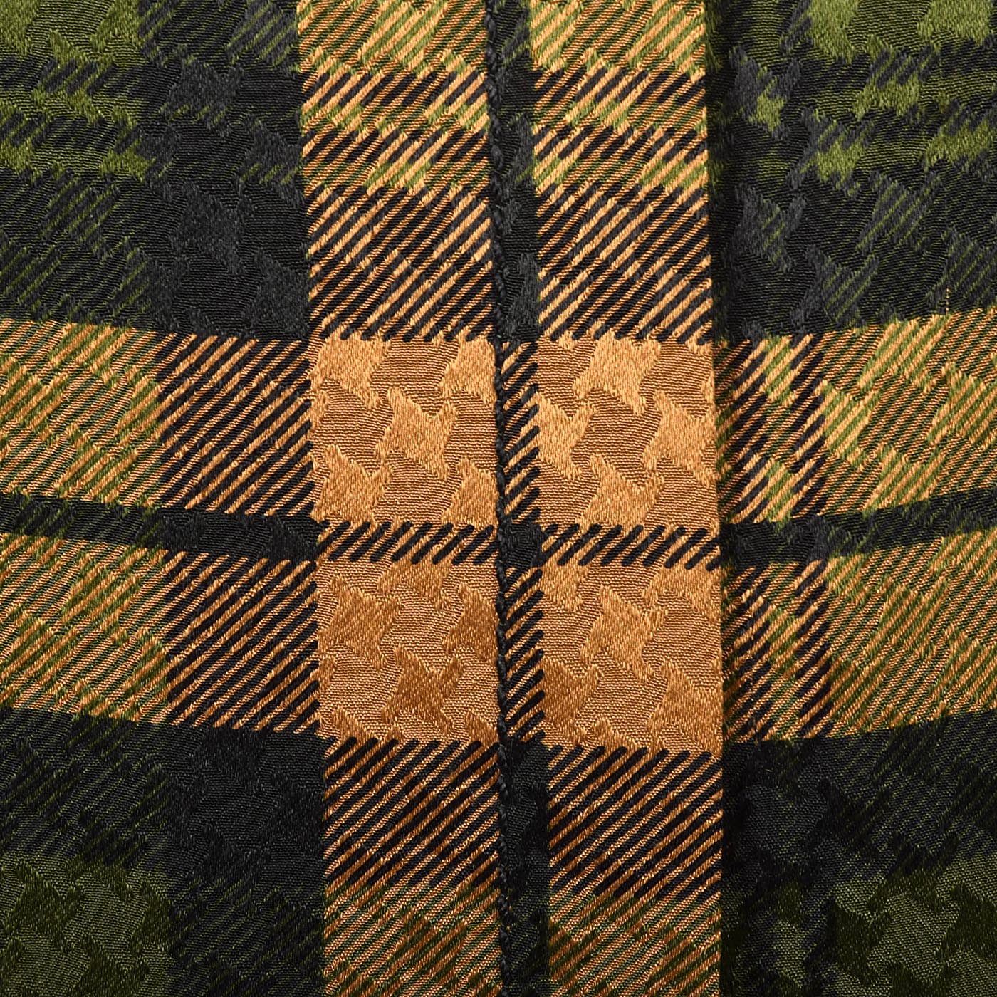 Galanos Pleated Silk Dress in Plaid with Bishop Sleeves