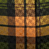 Galanos Pleated Silk Dress in Plaid with Bishop Sleeves
