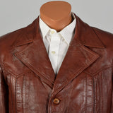 Medium 1970s Men's Burgundy Leather Jacket