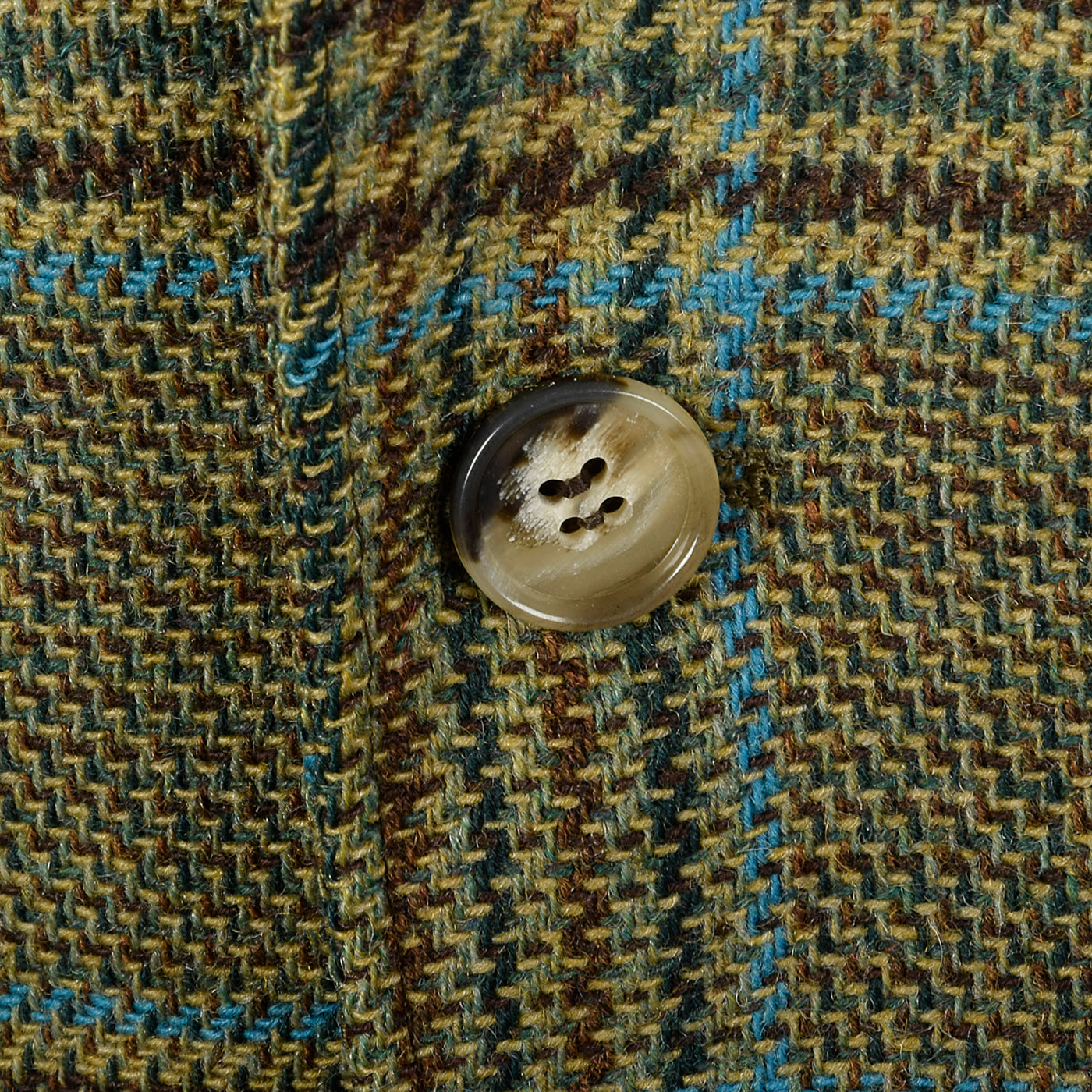 1960s Mens Blue and Tan Tweed Plaid Jacket