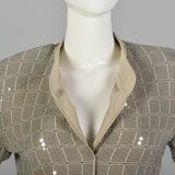 Small Giorgio Armani Le Collezioni 1990s Gray Sequin Check Paint Suit