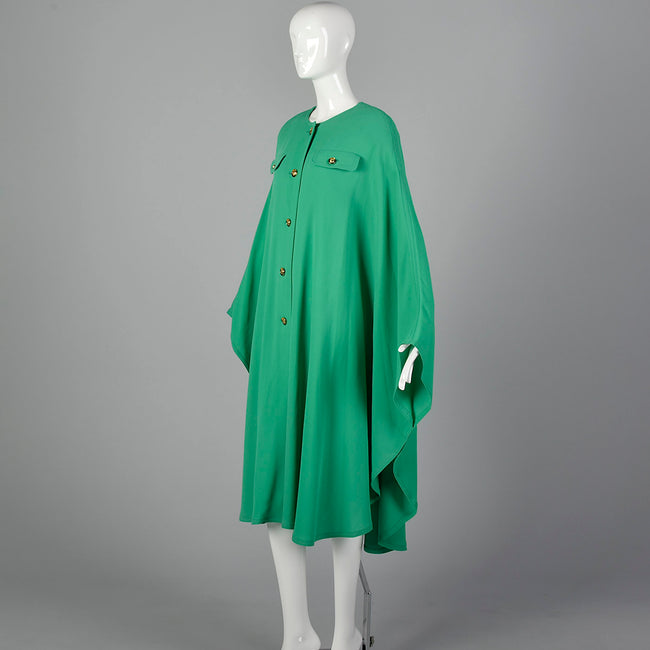 1980s Louis Feraud Green Cape