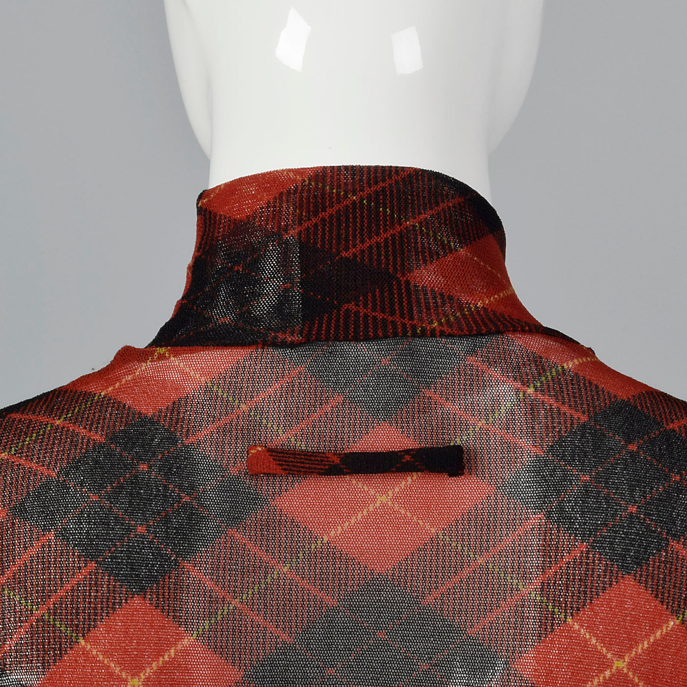 Jean Paul Gaultier Classique Tartan Plaid Stretch Mesh Top