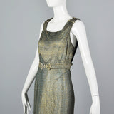 1930s Lamé Evening Dress, Formal Art Deco Gown