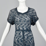 1940s Sheer Blue Lace Dress