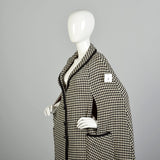 XXS 1960s Neusteters Houndstooth Cape Woven Winter Outerwear Shawl Collar Pockets