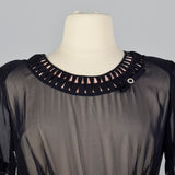 1950s Sheer Navy Party Dress