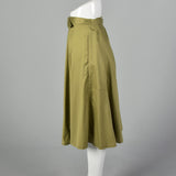 Ellen Tracy 1970s Green Wrap Skirt