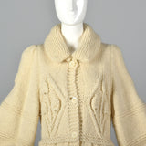 1970s Elizabeth Arden Chunky Knit Sweater Coat