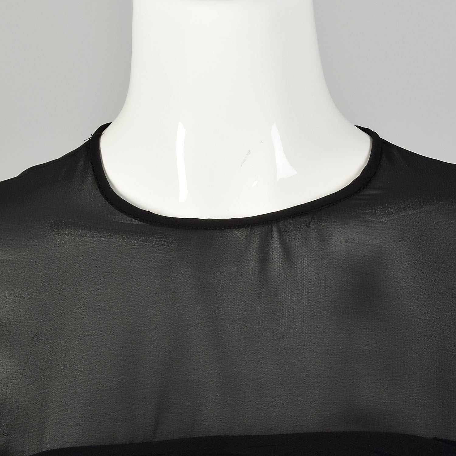 XS 2000s Dress Black Sheer White Stripe Long Sleeve Cocktail Party