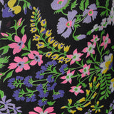1970s Black Floral Maxi Dress