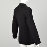 Large 1990s Escada Suit Coat Black Evening Beaded Cocktail Blazer