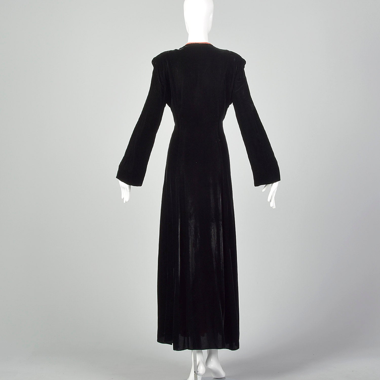 1940s Velvet Color Block Dressing Gown