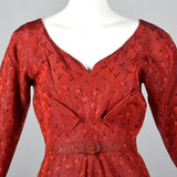 1950s Shiny Red Party Dress