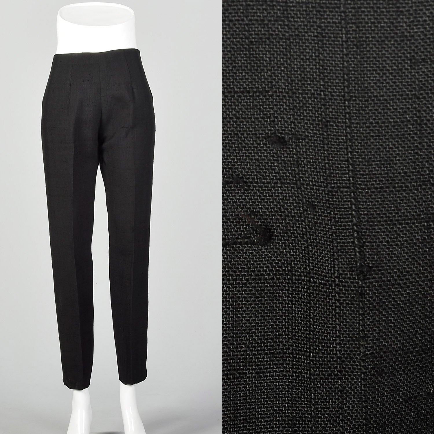 Small 1960s Black Cigarette Pants