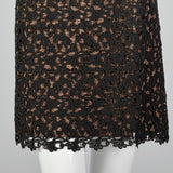1960s Bronze Lurex Dress with Black Lace Overlay