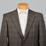 1970s Mens Gray and Yellow Plaid Jacket