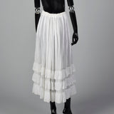 1970s White Maxi Skirt Costume Petticoat