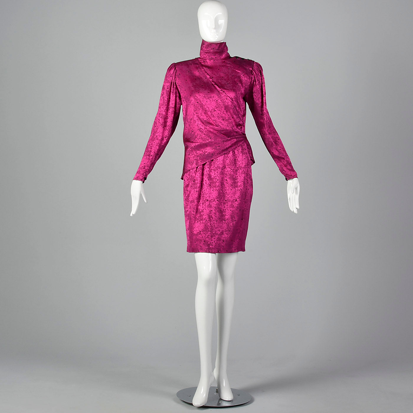 1980s Emanuel Ungaro Hot Pink Skirt Set