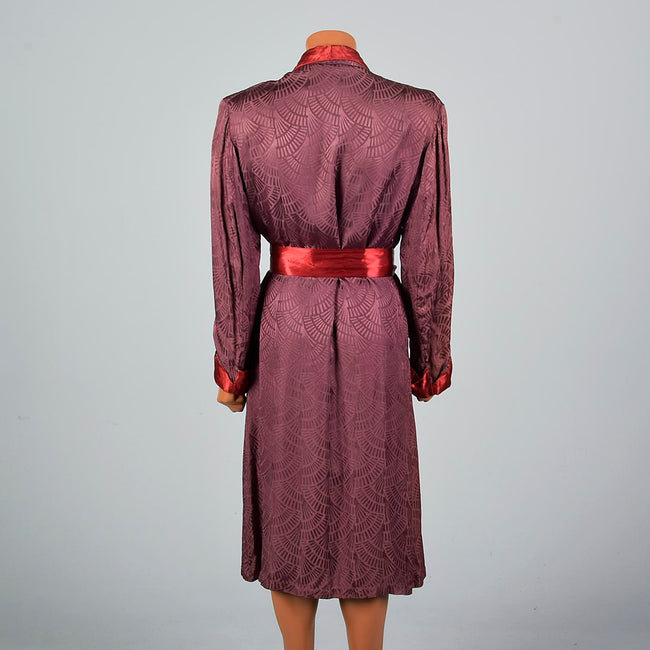 1940s Mens Rayon Robe with Art Deco Pattern