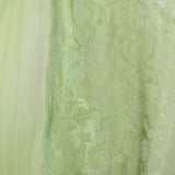1950s Vanity Fair Green Nightgown with Crystal Pleat Bust
