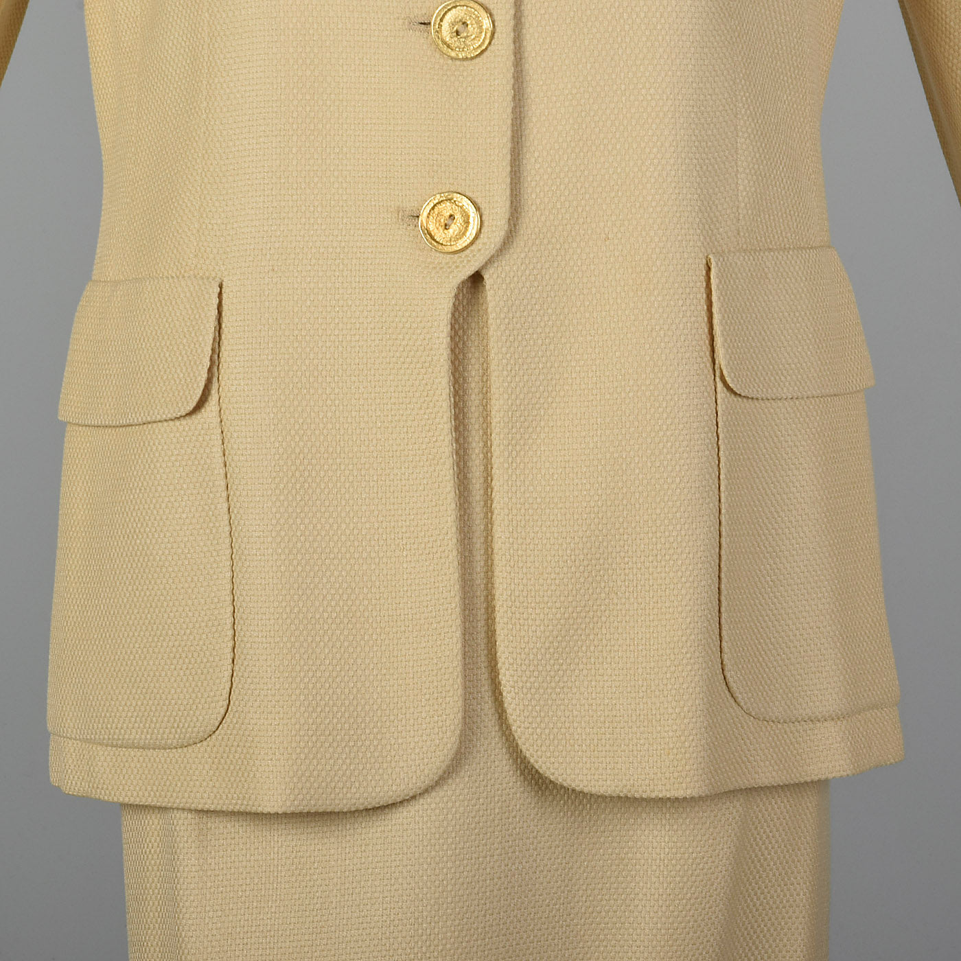 1980s Louis Feraud Beige Skirt Suit