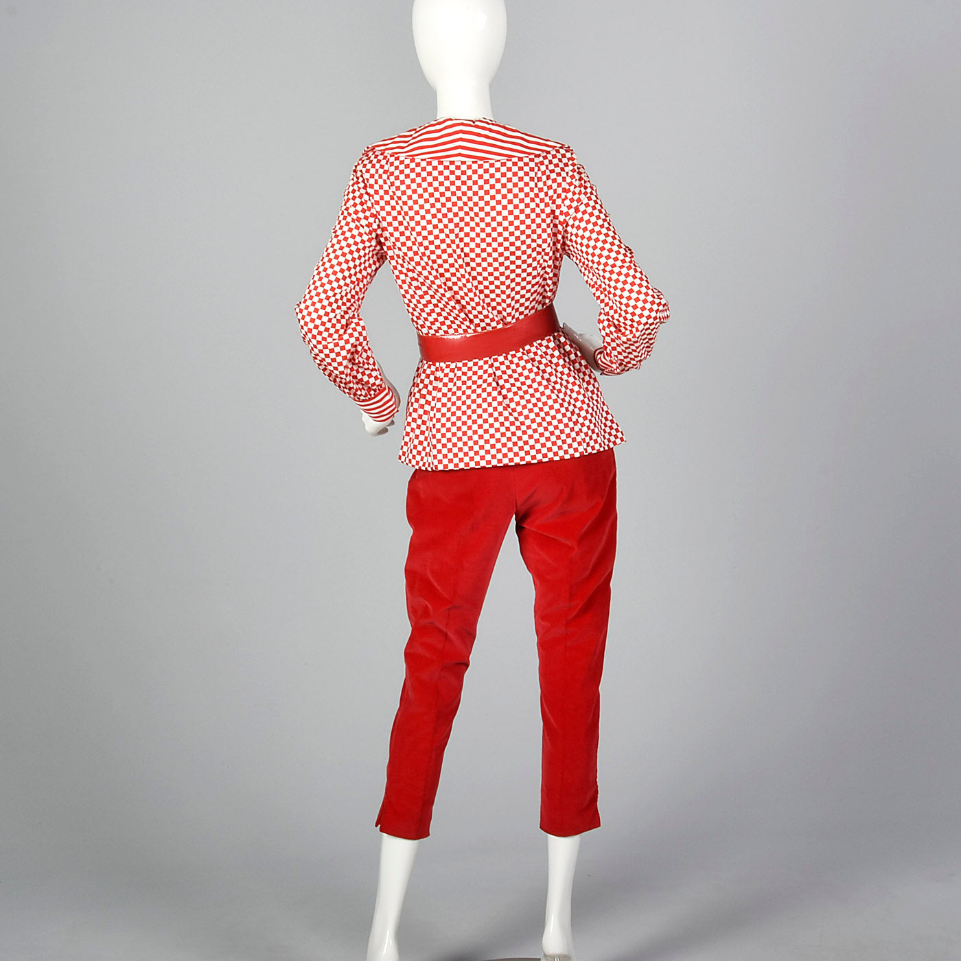 1960s Deadstock Velvet Cigarette Pants & Op Art Tunic Top Ensemble
